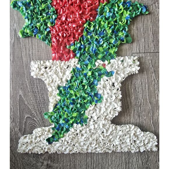 Vintage Mid Century Melted Plastic Popcorn Christmas Candle Pair 23" - Picture 4 of 10